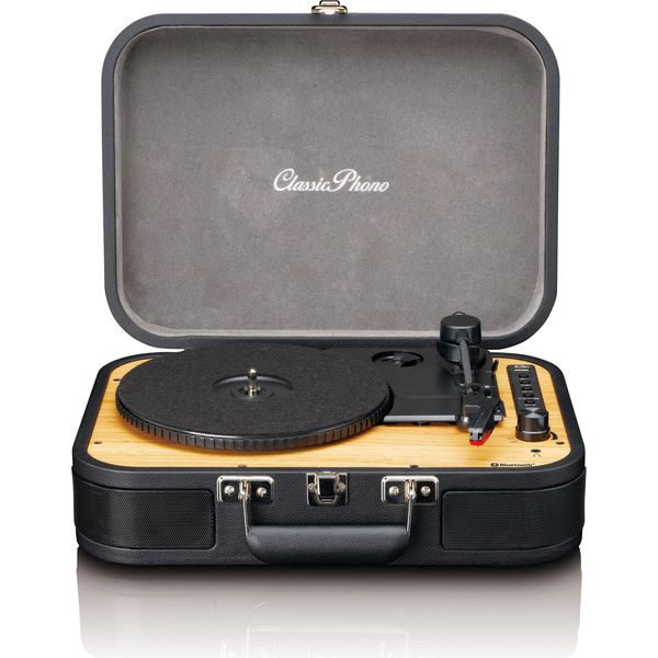 Giradischi Retrò Bluetooth® Con Altoparlanti Integrati, Nero-image