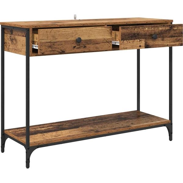 Syfax™ Tavolo Consolle Con Cassetto Legno Vecchio 100 X 34,5 X 75 Cm-image