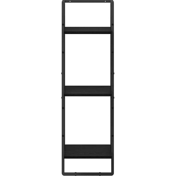 Syfax™ Scaffale Da Parete Con Lo Scaffale Rovere Nero 30 X 25 X 100 Cm-image