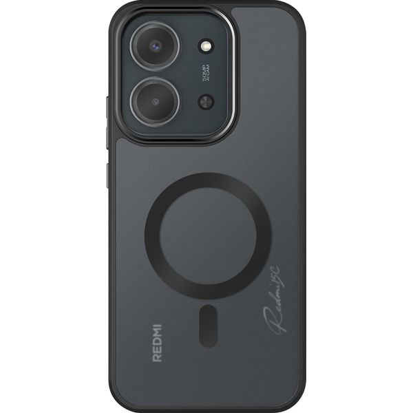 Avizar, Cover Per Redmi 15C Con Anello Magsafe Integrato, Nero Trasparente-image