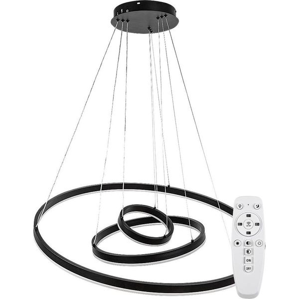 Rabalux Lampada A Sospensione Led Nera Isaure 800 Mm 100 W Cct Con Telecomando 72306-image