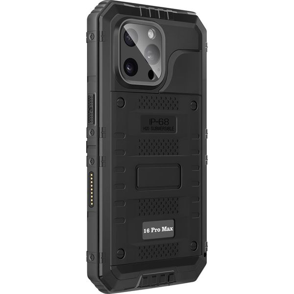 Avizar, Custodia Impermeabile Iphone 16 Pro Max IP68 Bordo Rinforzato Antiurto, Nero-image