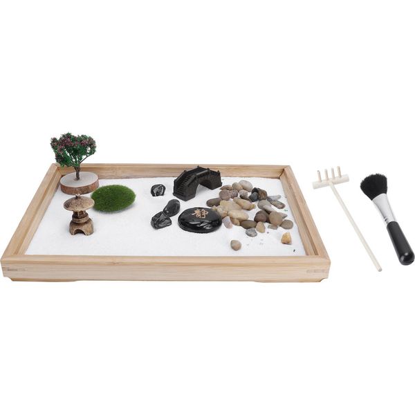 Set Da Giardino Di Sabbia Zen, Mini Meditazione Giapponese, Decorazione Da Tavolo, Accessori Per L'ufficio Di Casa-image