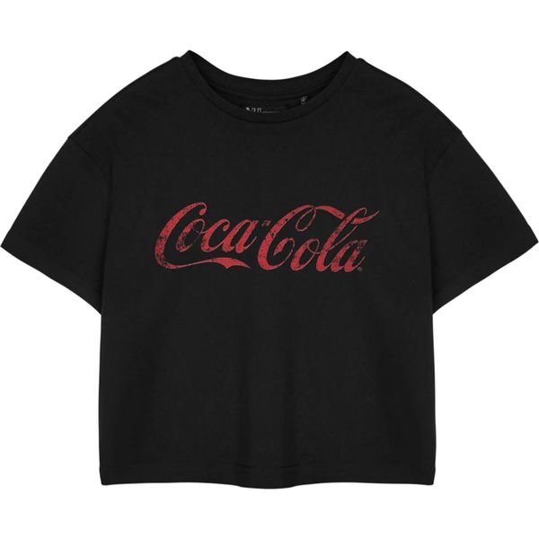 Coca-Cola - Maglietta Corta Da Donna A Maniche Corte NS8893 (M) (Nero)-image