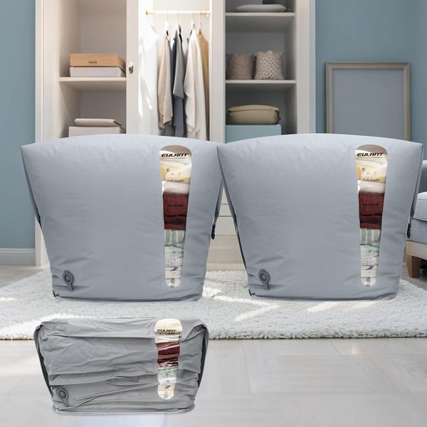 Large Eulant Vacuum Bags For Clothes And Reusable Duvets 2 Pcs-image