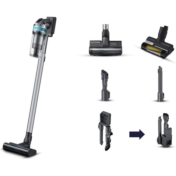 Samsung VS20B75AGR1, Aspirapolvere A Traino 2 In 1, Senza Sacco, Nero, Color Menta, Rettangolare, A Secco, Multiciclonico-image
