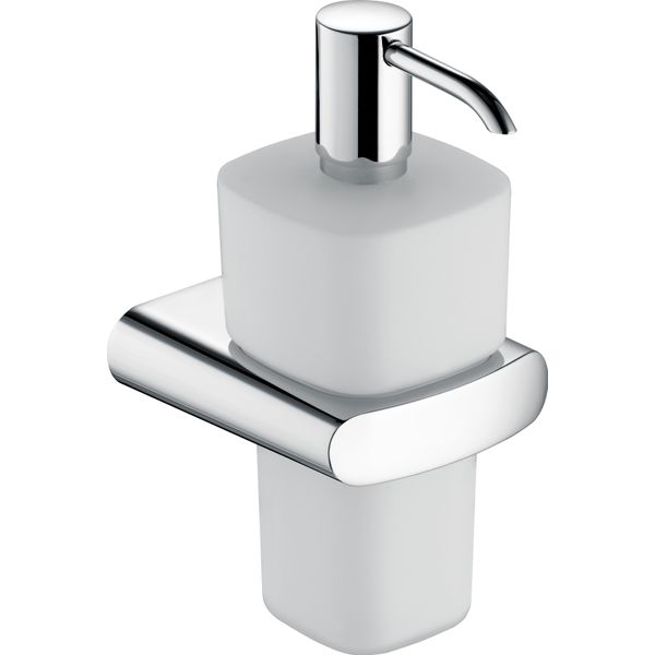 Distributore Di Lozioni Keuco Elegance In Vetro Opalino Cromato - 11654019000-image