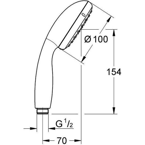 Grohe Vitalio Start 100 - Doccetta, Risparmio Idrico, 2 Modalità Di Getto, Cromo, 27946000-image