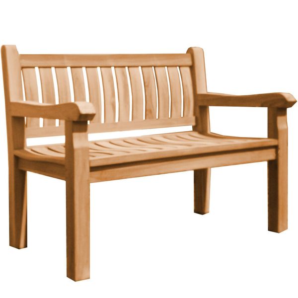 Panchina Da Parco In Teak Massiccio Arezzo Di Teako Design - Panchina Da Giardino Resistente Alle Intemperie Con Braccioli In Varie Misure (180 Cm)-image
