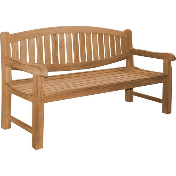 Panchina Da Giardino In Teak Design Bergamo - Resistente Agli Agenti Atmosferici, Solida E Di Facile Manutenzione - Disponibile In 3 Larghezze (Extra Spessa, 180 Cm)-image