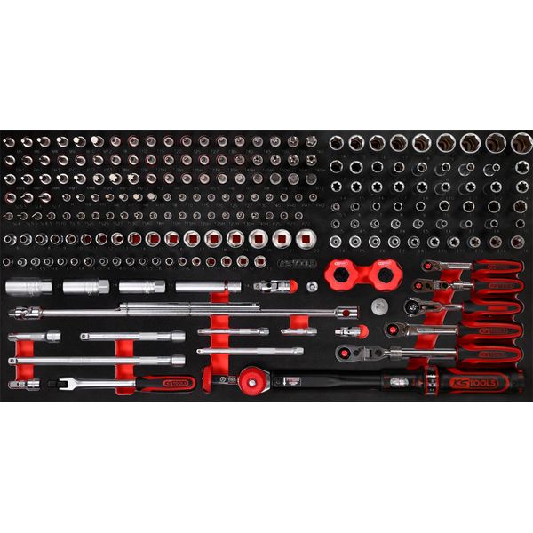 Ks Tools Set Di Chiavi A Bussola Da 1/4"+ 3/8"" Con Inserto In Schiuma 213 Pezzi 813"-image