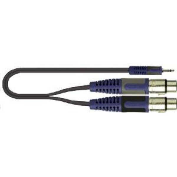 QUIK-LOK RKSA/194-5 Cavo Audio 5 M 2 X 3,5 Mm 2 X Xlr (3 Pin) Nero, Blu, Grigio-image