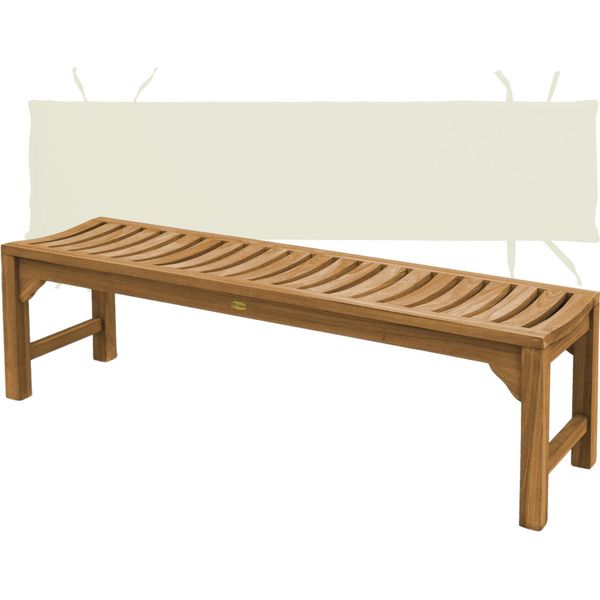 Panchina Da Giardino Teako Design Ferrara - Solida, Resistente Agli Agenti Atmosferici Ed Esclusiva (150 Cm, Crema)-image