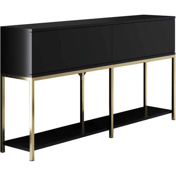 Skye Decor, Lord - Nero, Oro, Mobiletti Da Salotto, Nero, 150 X 80 X 30 Cm-image