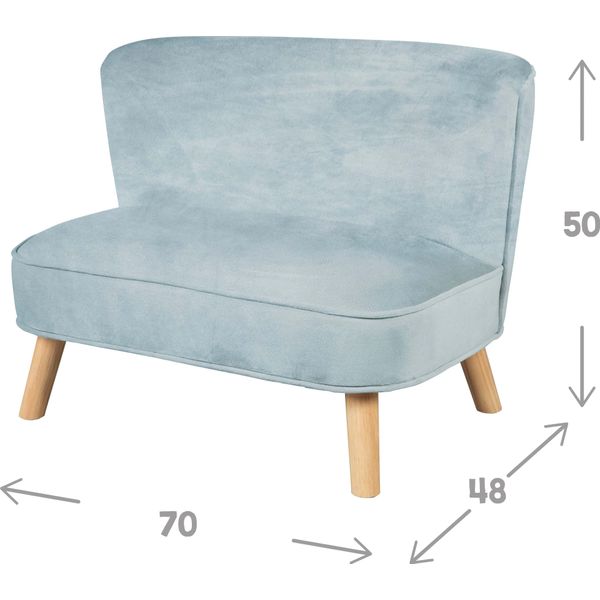 Divano Per Bambini Roba "Lil Sofa"", Comodo Divano Per Bambini Con Robusti Piedini In Legno E Tessuto In Velluto Color Cielo/Azzurro"-image