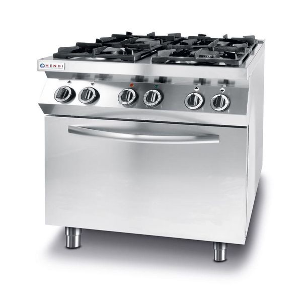Hendi Piano Cottura A Gas A 4 Fuochi Con Forno Gn 1/1, Linea Cucina, 230V/3000W, 19Kw, 800X722X(H)900Mm-image
