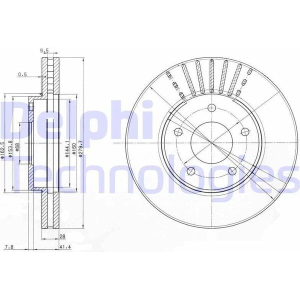 2X Disco Freno Delphi BG3816 Per Nissan X-TRAIL (T30) Almera Tino (V10) 49Mm-image