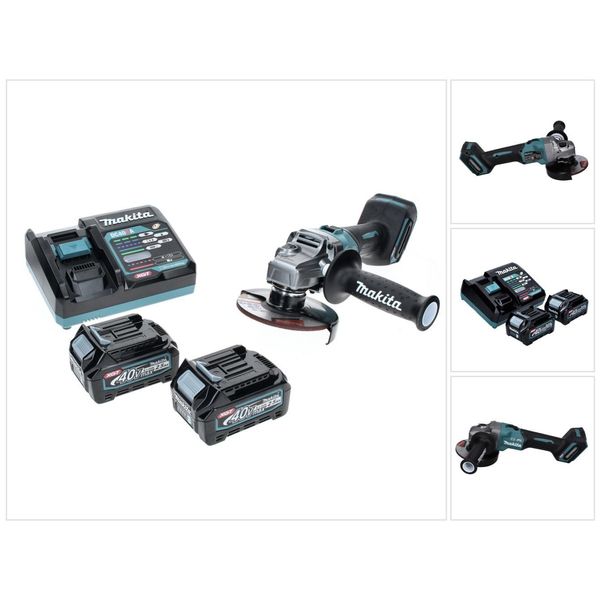 Makita Ga 005 GD2 Smerigliatrice Angolare A Batteria 40 V Max. 125 Mm Brushless Xgt + 2 Batterie Ricaricabili 2,5 Ah + Caricabatterie-image