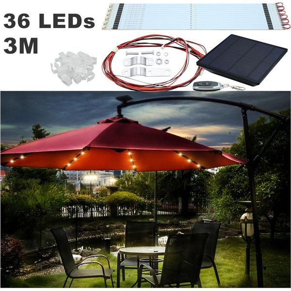 Ombrellone Clanmacy 3 M Con Led Solare Inclinabile Ombrellone Da Balcone Ombrellone Da Mercato UV30+ Ombrellone Da Giardino Grigio 3 M-image