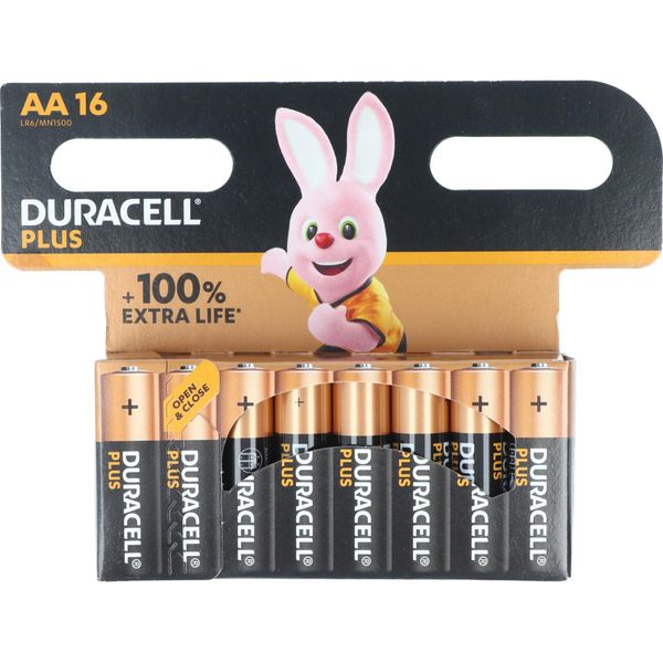 Duracell Plus Alkaline Mignon Aa LR06 1,5 V (Blister Da 16 Pezzi)-image