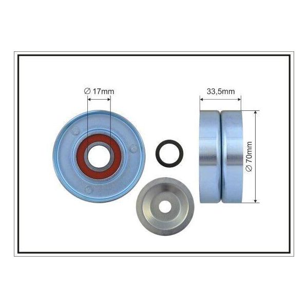 Caffaro 500079 Puleggia Tenditore Cinghia A V 70Mm Per Renault Laguna Iii Grandtour (KT0/1) Laguna Iii (BT0/1) Laguna Coupé (DT0/1)-image