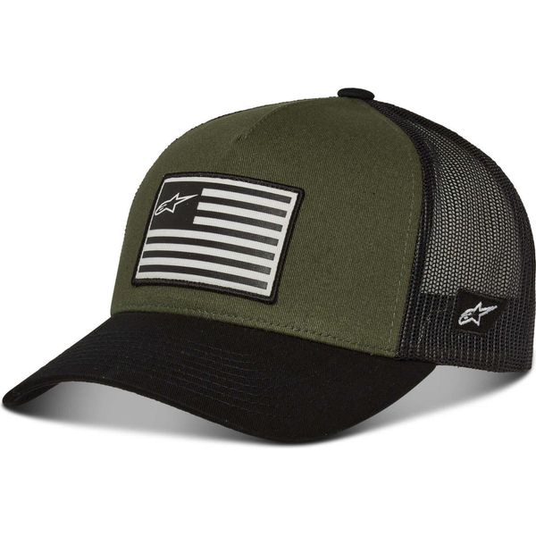 Alpinestars Flag Snapback Cap Verde, Nero Uomo, Donna Verde, Nero Taglia Unica-image