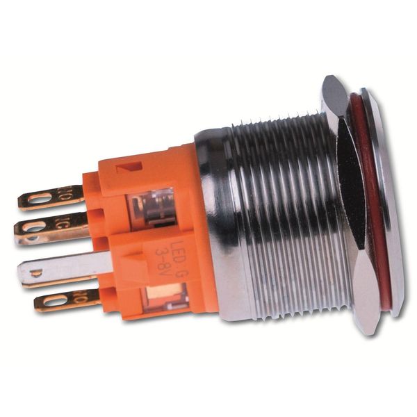 Joy-It BUTTON22B-M-GR Interruttore A Pulsante 250 V/Ac 7 A 1 X On/(Off) IK10, IP67 Momentaneo 1 Pz-image