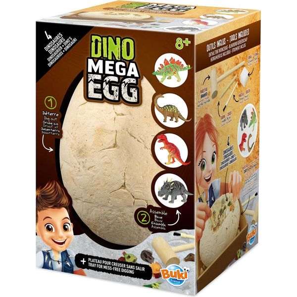 Mega Uovo Giocattolo Di Dinosauro Buki - Set Di Scavo Per Dinosauri Da 20 Cm-image