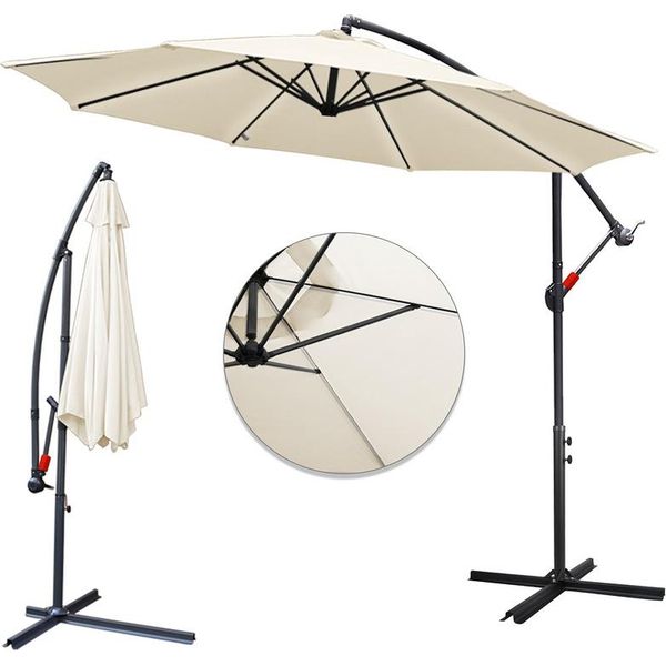 Jopassy Ombrellone Da 3 M UV40+ Ombrellone Da Giardino Girevole Ombrellone Con Manovella In Alluminio, Beige-image