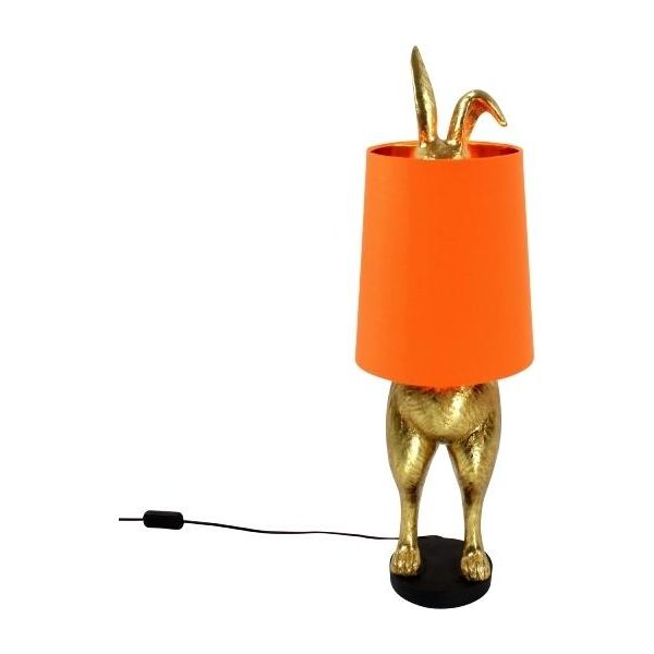 Lampada Da Tavolo Hiding Bunny, Oro/Arancio, Poliresina, 24X24X74 Cm, E27, Cavo: 1,4 M-image