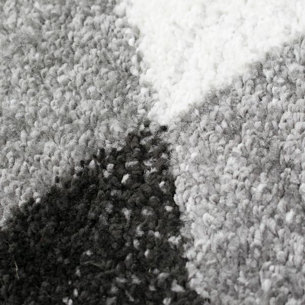 Tappeto Moderno Astratto A Quadri A Onde In Crema Antracite Dimensioni - 240X330 Cm-image