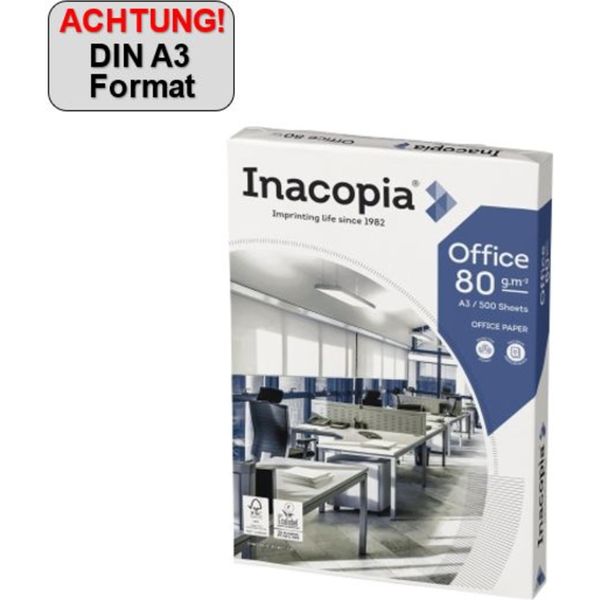Inacopia Copier Office 020808010561 A3 80G 500 Bl./Confezione.-image