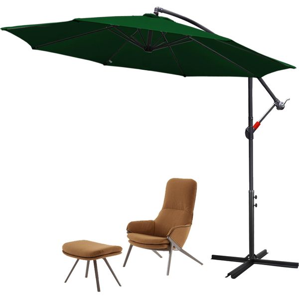 Ombrellone Jopassy Ombrellone A Braccio Laterale 350 Cm - Ombrellone A Braccio Laterale, Protezione Solare, Ombrellone Da Giardino - Verde-image