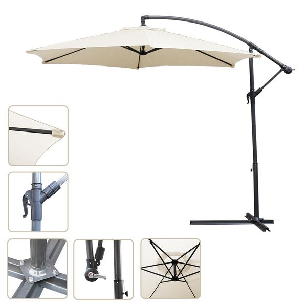 Yakimz Ombrellone A Sbalzo 300Cm - Ombrellone A Sbalzo, Parasole, Ombrellone Da Giardino - Beige-image