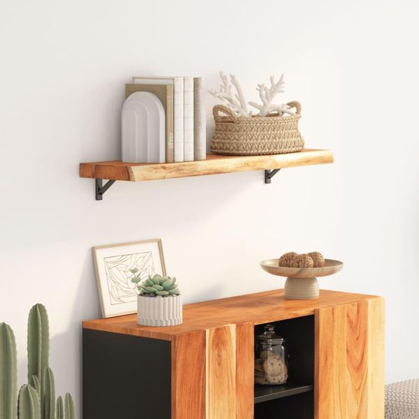 Vidaxl Mensola A Muro 90X20X3,8 Cm Rettangolare In Legno Massiccio Acacia Bordo Albero-image