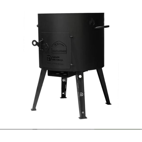 Utschak Con Kazan 10 L - Set Da Cucina Per Esterni: Kazan Tradizionale In Ghisa + Focolare (Utschak) | Ideale Per Brasare, Arrostire E Cucinare In Una Sola Pentola-image