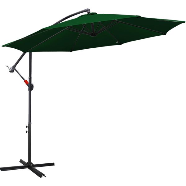 Aopunly Ombrellone A Sbalzo Ruotabile A 360° Ø300Cm Ombrellone Con Manovella UV40+ Ombrellone Da Giardino Ombrellone Da Mercato Verde-image