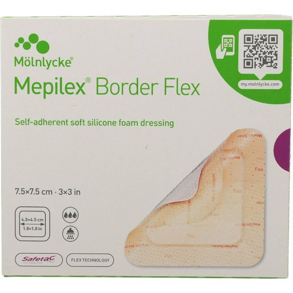 Medicazione Adesiva In Schiuma Mepilex Border Flex 7,5X7,5 Cm 5 Pz-image