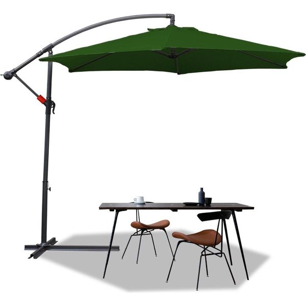 Tolletour Ombrellone Ombrellone A Braccio Laterale Ombrellone Da Giardino Gazebo 300 Cm - Verde-image