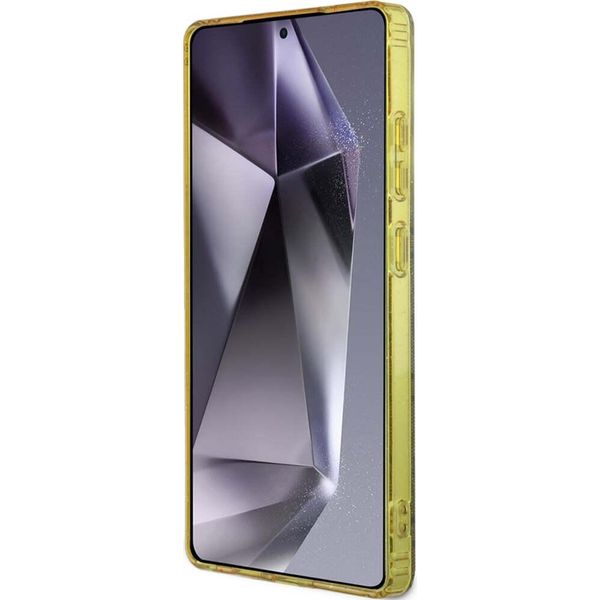 Etui Guess 4G Glitter Triangle Buttons Magsafe Do Samsung Galaxy S25 Ultra BrąZowy-image