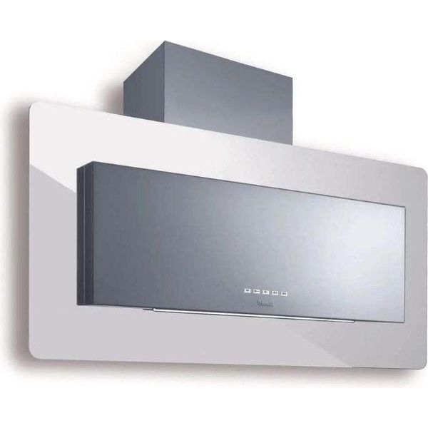 Cappa Trisia Cm 90 - Inox, Vetro Bianco - 800 M3/H-image