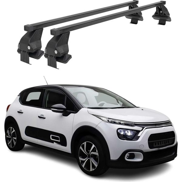 Portapacchi Menabo Per CitroëN C3 Iv 2024-2025 Acciaio Nero 2 Pezzi-image