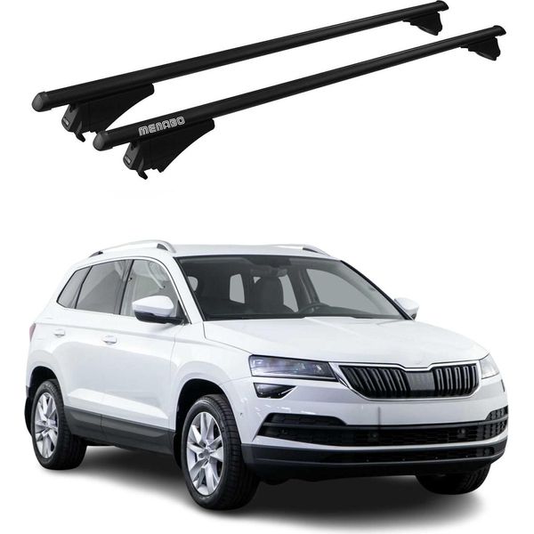 Menabo Portapacchi Base Per Skoda Karoq 2017-2025 75Kg Alluminio Nero 2 Pz-image