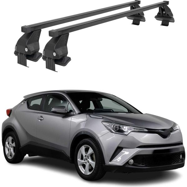 Portapacchi Menabo Per Toyota C-HR Mk2 2023-2025 Acciaio Nero 2 Pezzi-image