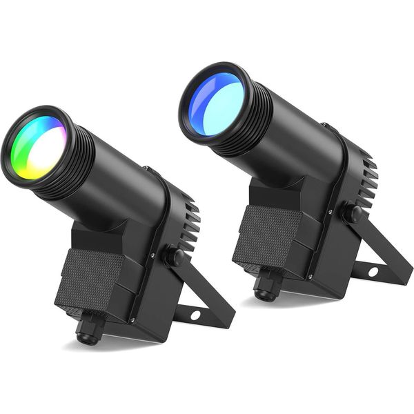Luce Pinspot, 30W Rgbw, Controllo Dmx, 2 Pezzi, Spina Ue-image