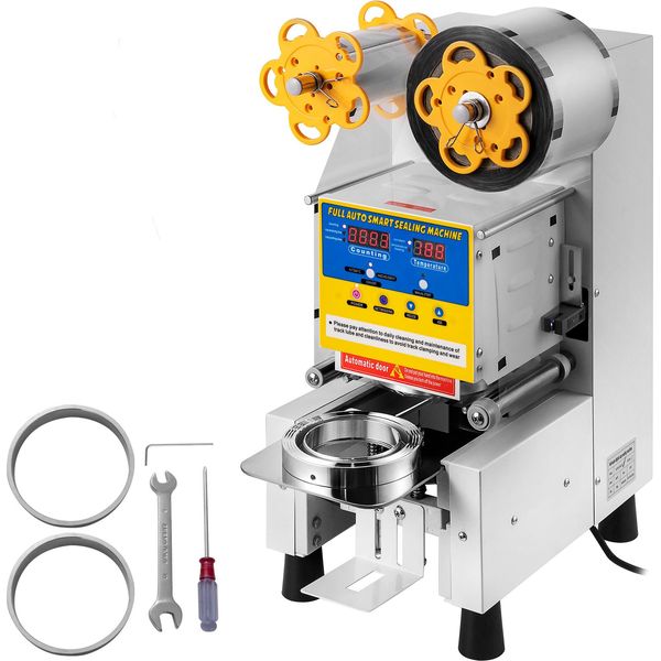 Vevor Macchina Automatica Per Sigillare Le Tazze, Diametro Tazza 90/95 Mm, Sigillatura Tazza Boba, 450 W, Macchina Per Sigillare Le Tazze Di Tè Alle Bolle, Altezza Tazza 1 - 20 Cm, Macchina Per Sigillare Le Tazze Di Tè Boba, 400 - 600 Tazze/H, Macchina Per Sigillare Le Tazze Di Tè Alle Bolle, 400 - 600 Tazze/H,...-image