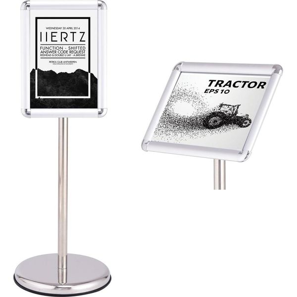 Stand Informativo, Stand Informativo, Supporto Per Poster, Fermo Cliente In Metallo, Girevole (A4)-image