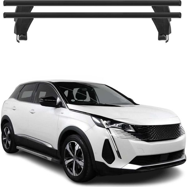 Portapacchi Menabo Per Peugeot 3008 Ii 2021-2024 Fl Alluminio Nero 2X-image