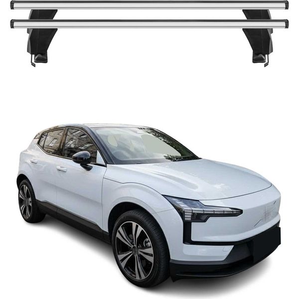 Portapacchi Menabo Per Volvo EX30 2023-2025 Grigio Alluminio 2 Pezzi-image