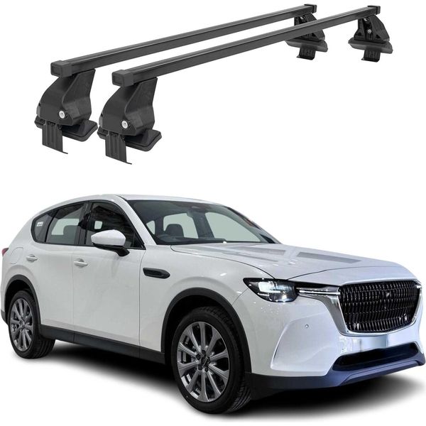 Portapacchi Menabo Per Mazda CX-60 2022-2025 Acciaio Nero 2 Pezzi-image